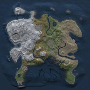 Thumbnail Rust Map: Procedural Map, Size: 3000, Seed: 1243843326, 10 Monuments