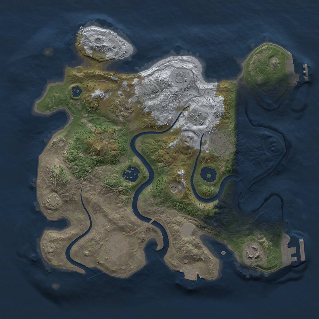 Rust Map: Procedural Map, Size: 3000, Seed: 233470560, 12 Monuments