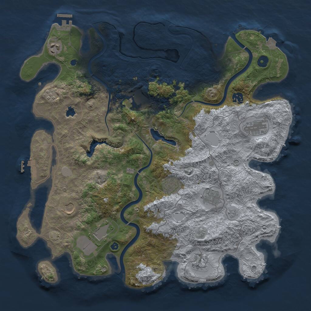 Rust Map: Procedural Map, Size: 4100, Seed: 242424, 16 Monuments