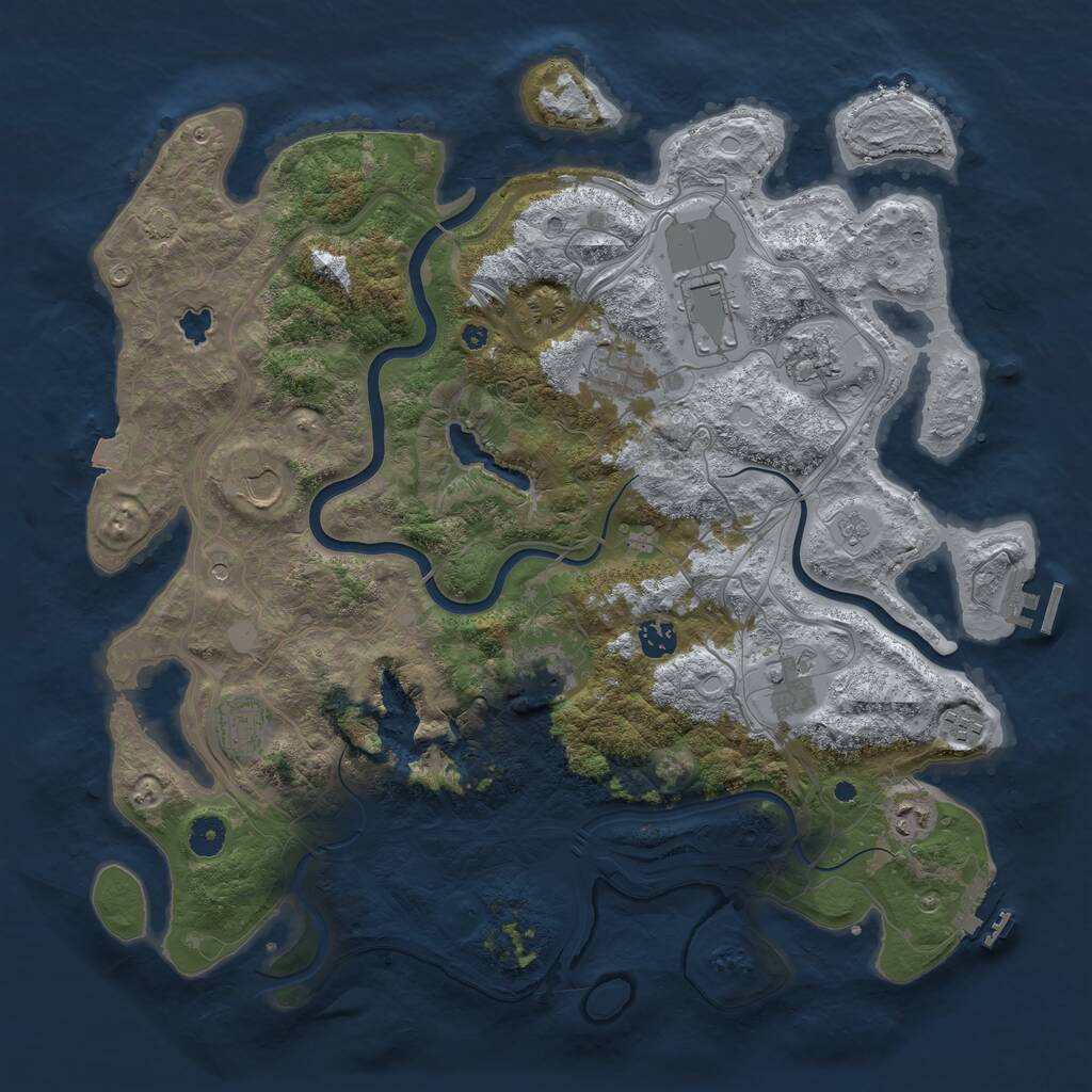 Rust Map: Procedural Map, Size: 4250, Seed: 1296005790, 16 Monuments