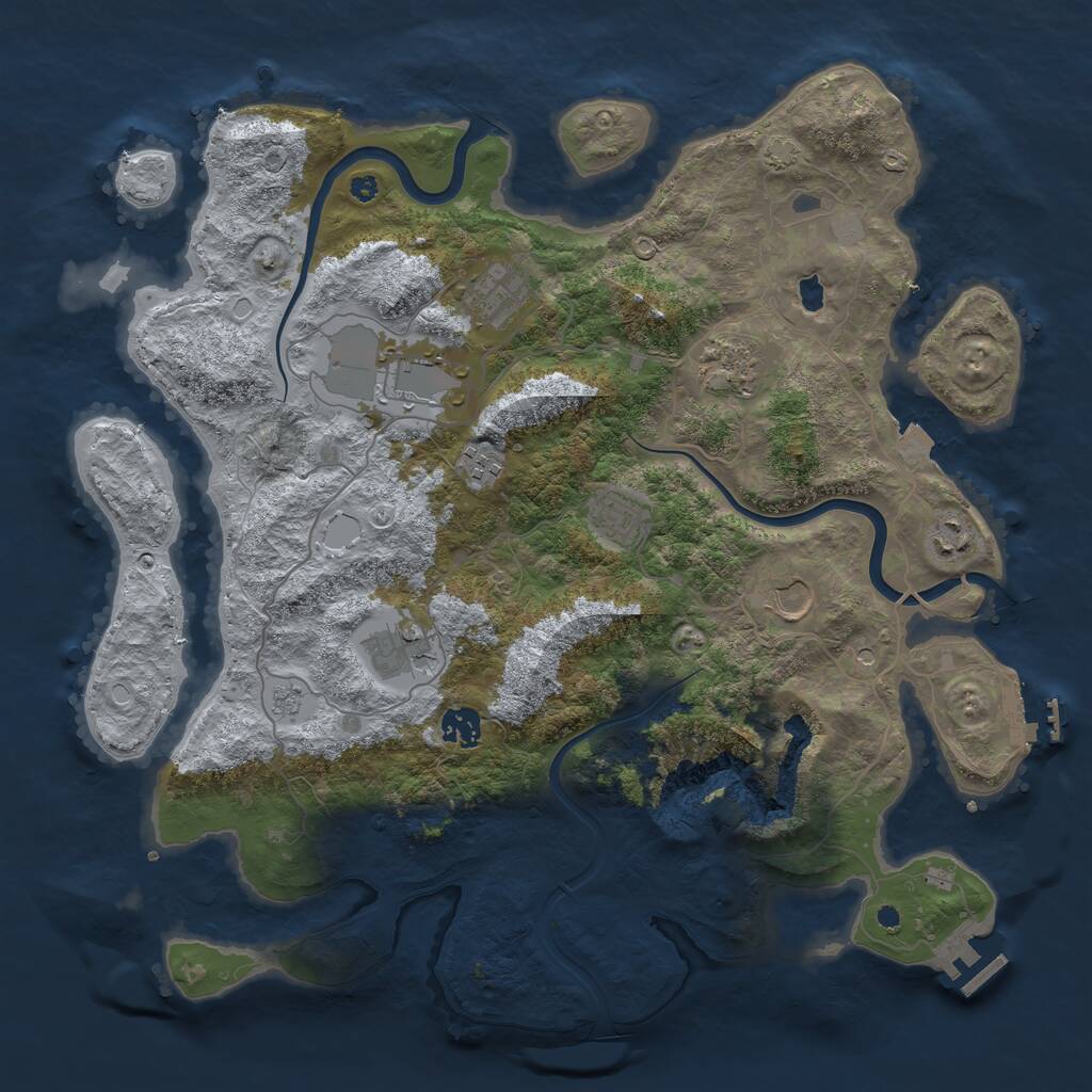 Rust Map: Procedural Map, Size: 4000, Seed: 991402285, 15 Monuments