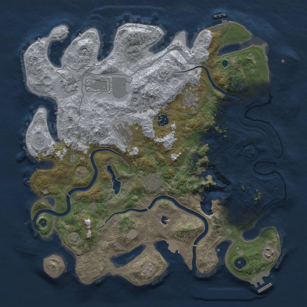 Rust Map: Procedural Map, Size: 4000, Seed: 26345, 14 Monuments
