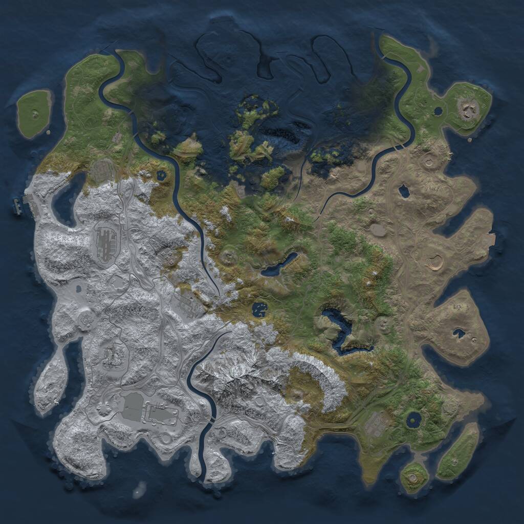 Rust Map: Procedural Map, Size: 5000, Seed: 472946, 17 Monuments