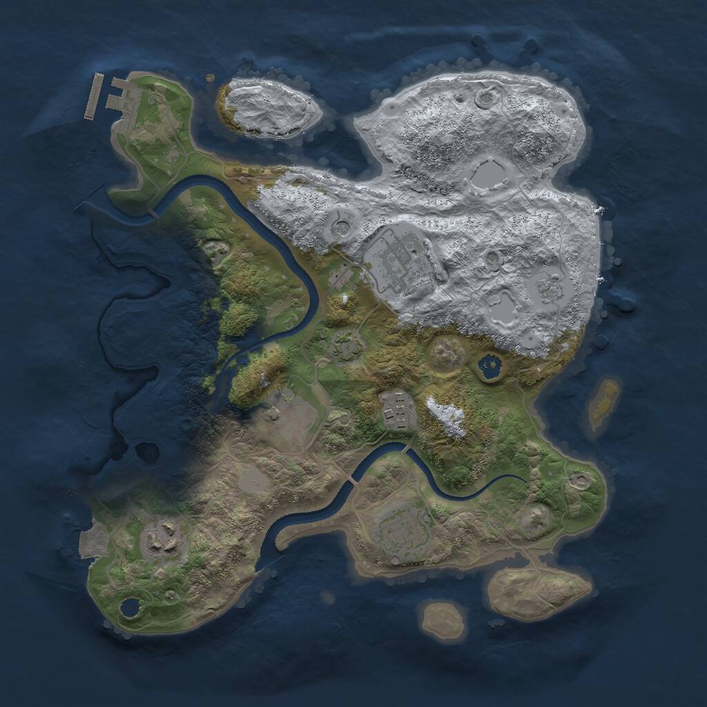 Rust Map: Procedural Map, Size: 3000, Seed: 30096, 10 Monuments