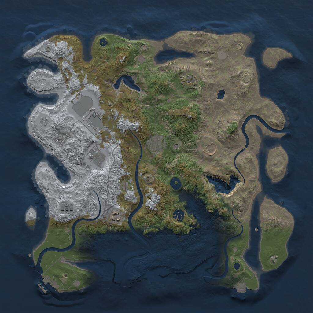 Rust Map: Procedural Map, Size: 4000, Seed: 877712140, 14 Monuments
