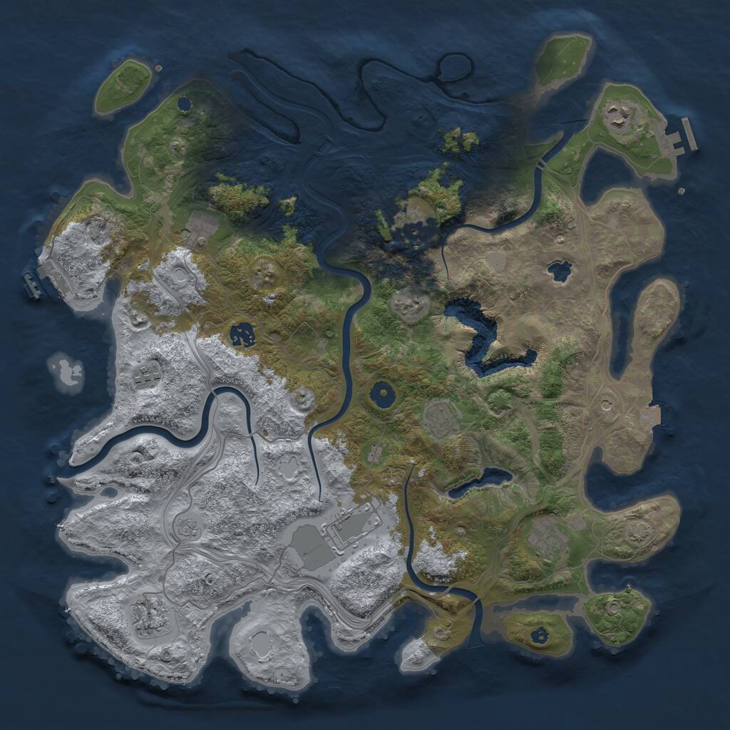 Rust Map: Procedural Map, Size: 4300, Seed: 226904623, 15 Monuments