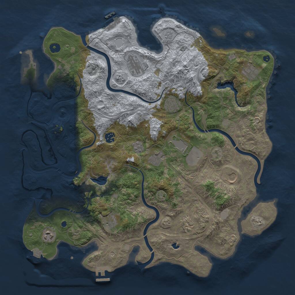 Rust Map: Procedural Map, Size: 4300, Seed: 210815124, 17 Monuments