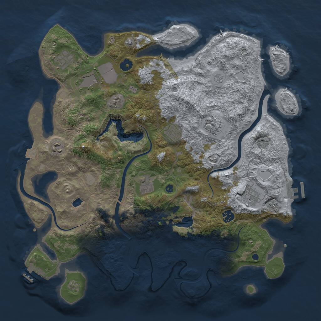 Rust Map: Procedural Map, Size: 4000, Seed: 1149204841, 15 Monuments