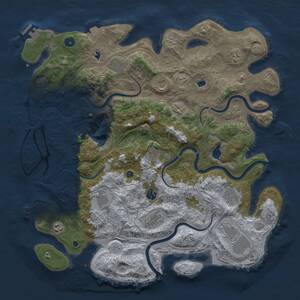 Thumbnail Rust Map: Procedural Map, Size: 4500, Seed: 2050872978, 17 Monuments