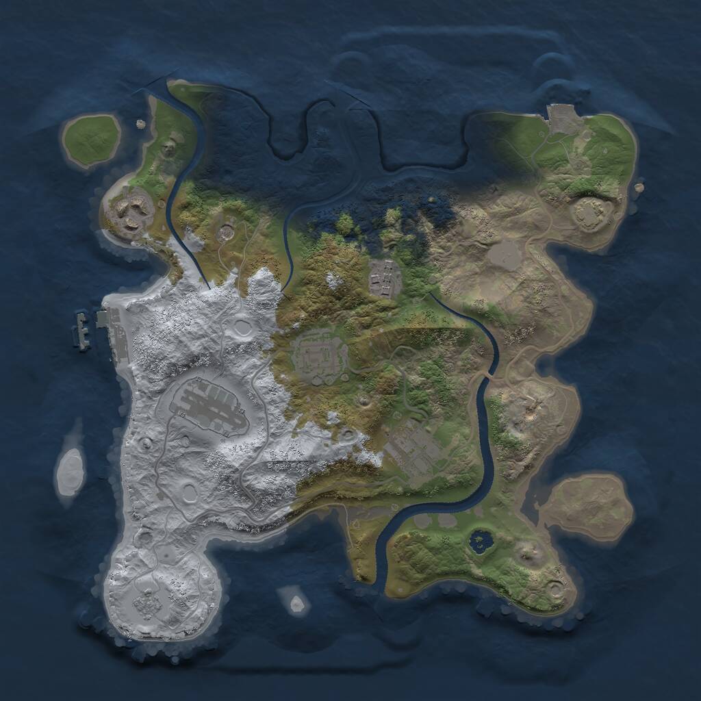 Rust Map: Procedural Map, Size: 3000, Seed: 85655544, 10 Monuments