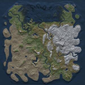 Thumbnail Rust Map: Procedural Map, Size: 6000, Seed: 749756409, 17 Monuments