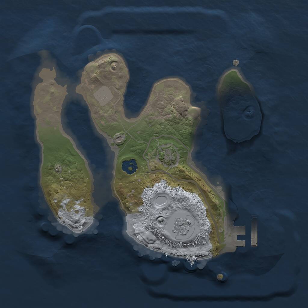 Rust Map: Procedural Map, Size: 2000, Seed: 46471, 4 Monuments