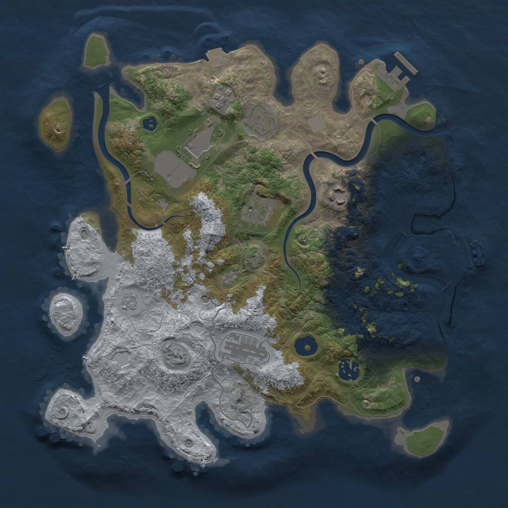 Rust Map: Procedural Map, Size: 3500, Seed: 818813469, 13 Monuments