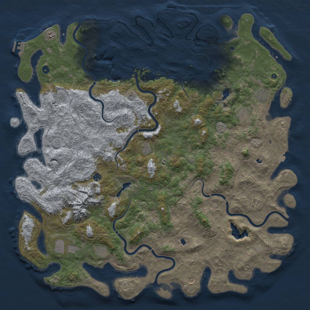 Rust Map: Procedural Map, Size: 6000, Seed: 1271558806, 17 Monuments