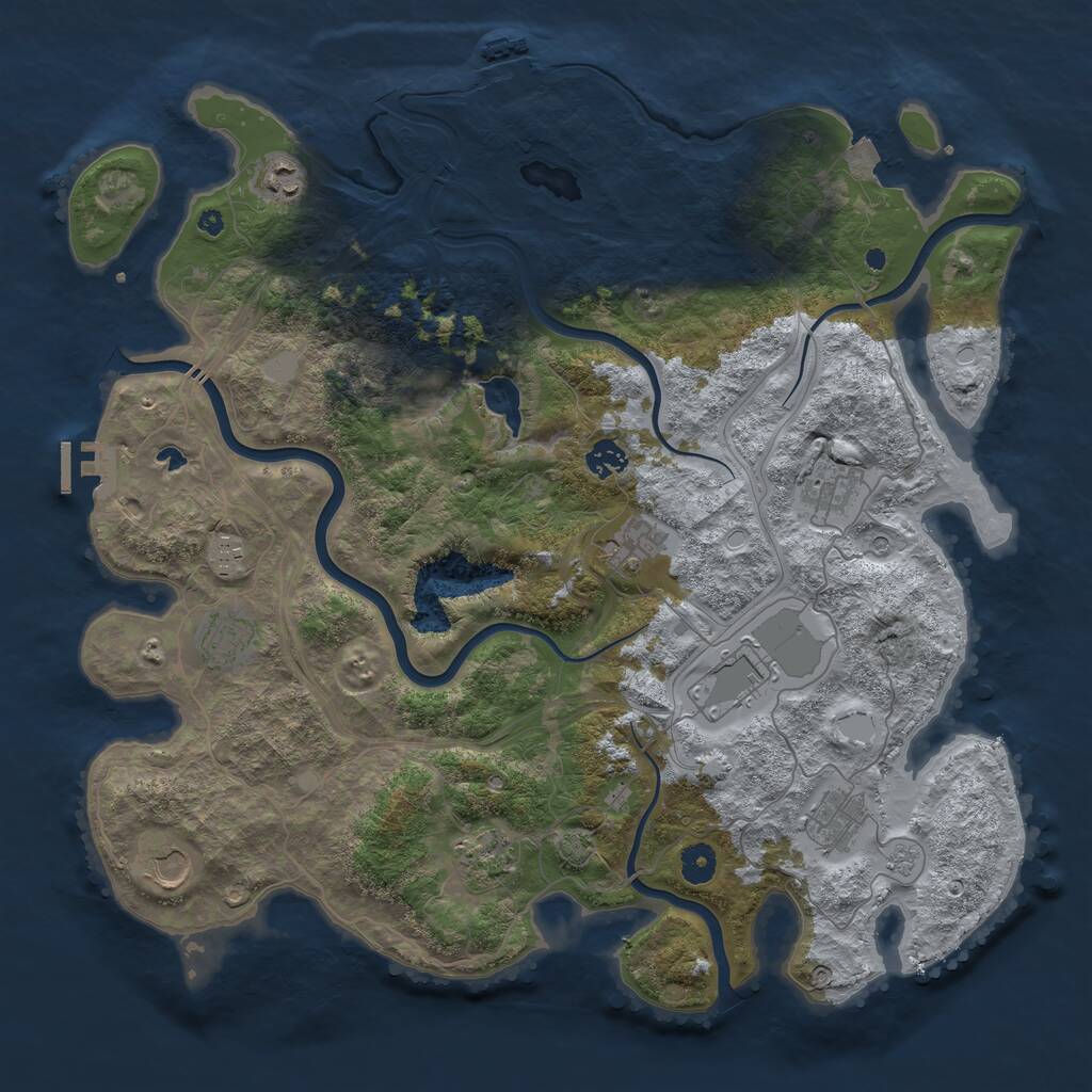 Rust Map: Procedural Map, Size: 4250, Seed: 2063463987, 16 Monuments