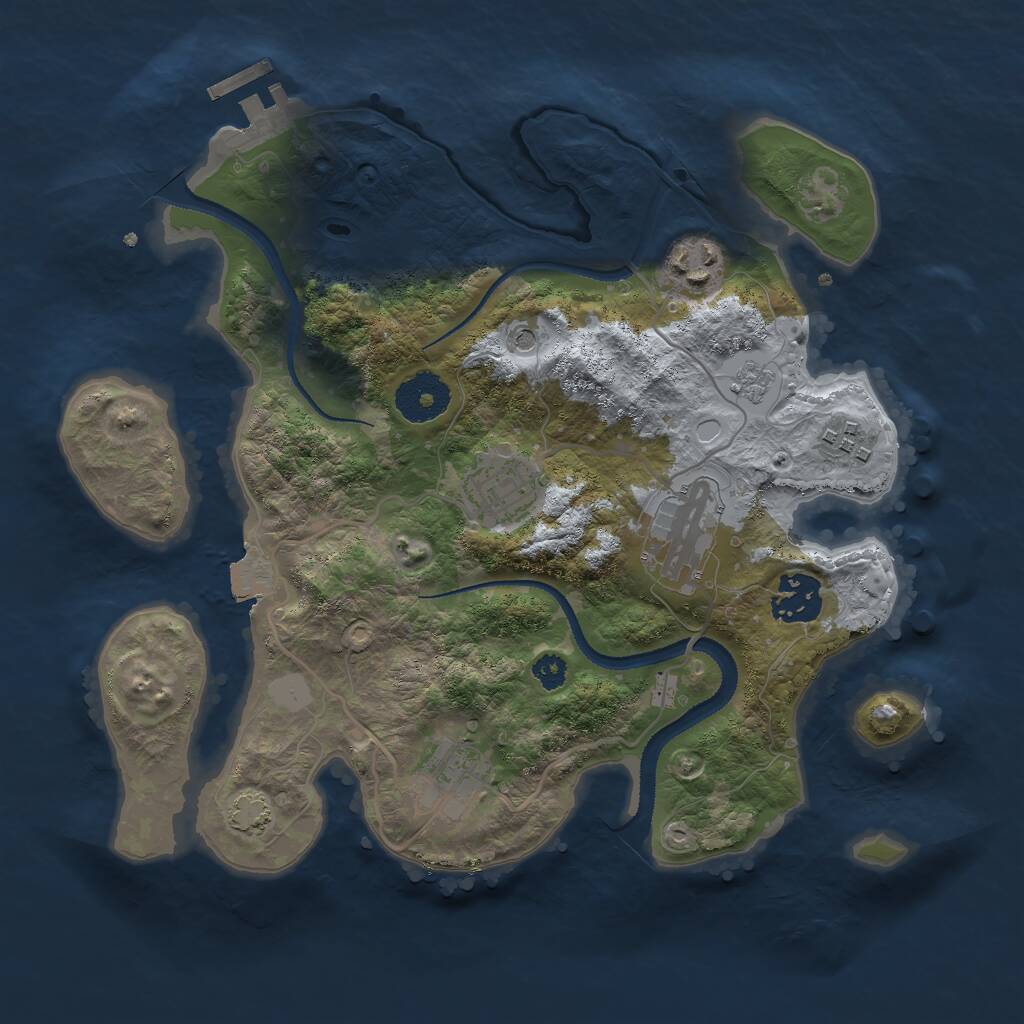 Rust Map: Procedural Map, Size: 3000, Seed: 453366, 11 Monuments