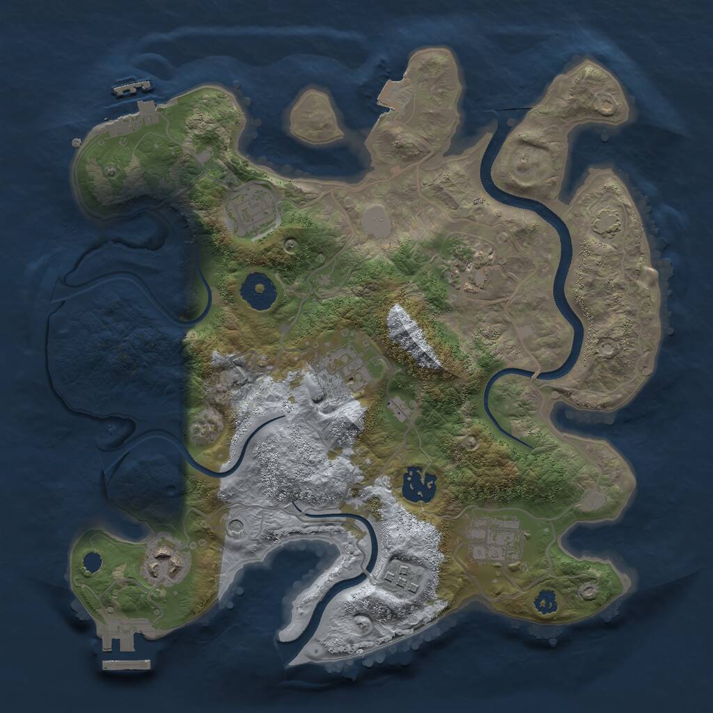 Rust Map: Procedural Map, Size: 3000, Seed: 271868739, 12 Monuments
