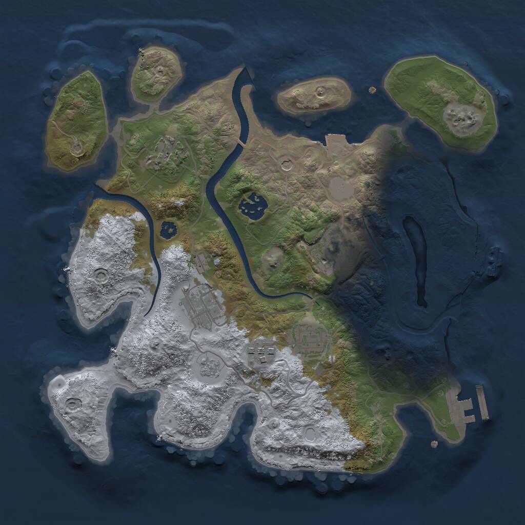 Rust Map: Procedural Map, Size: 3000, Seed: 17227, 11 Monuments