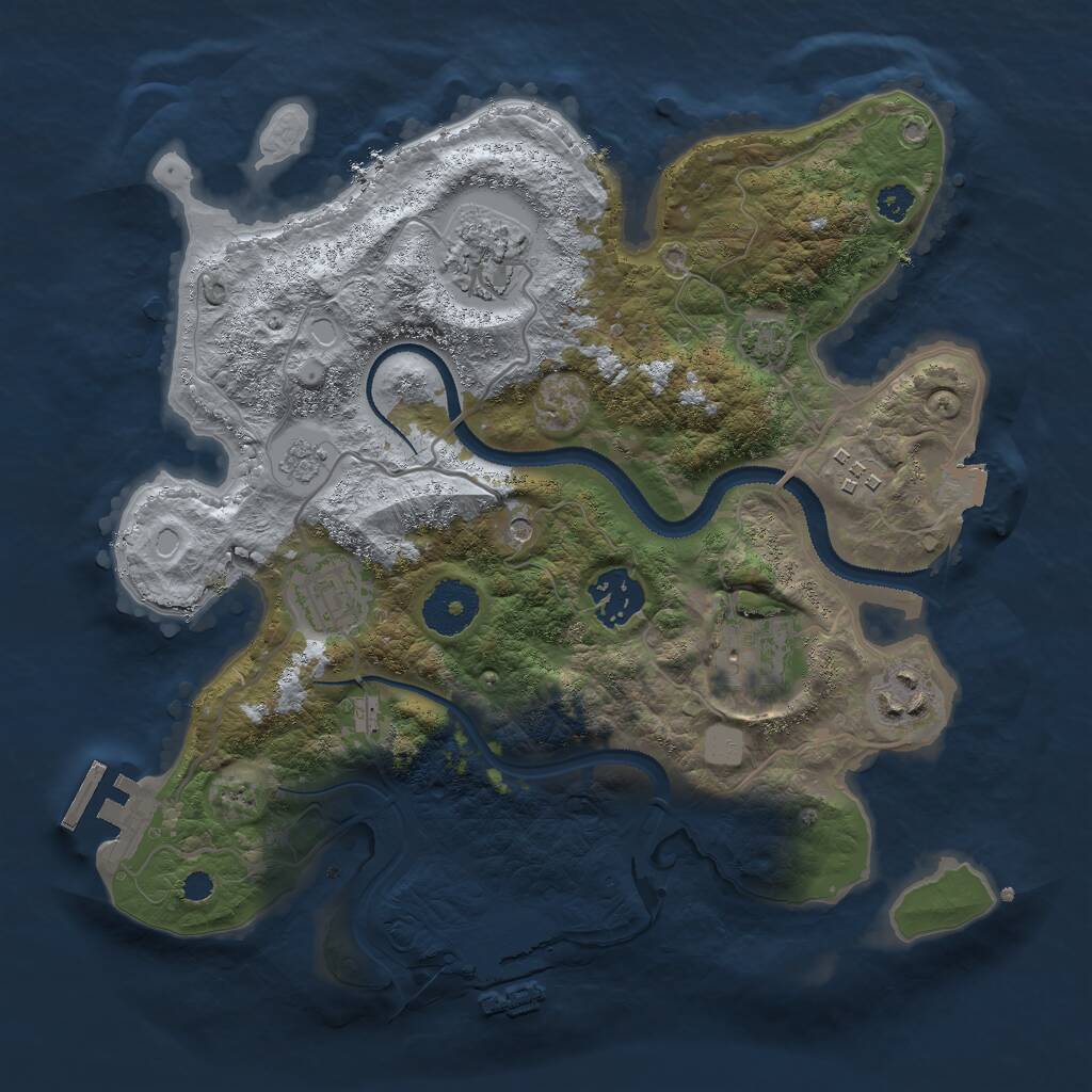 Rust Map: Procedural Map, Size: 3000, Seed: 407569123, 12 Monuments