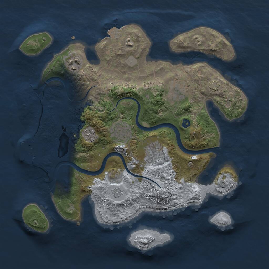 Rust Map: Procedural Map, Size: 3000, Seed: 81289, 9 Monuments
