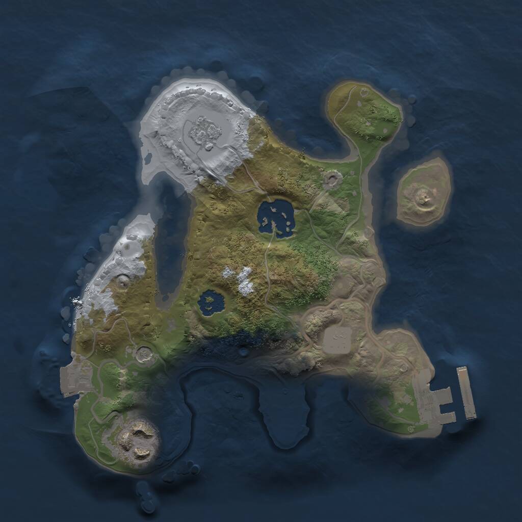 Rust Map: Procedural Map, Size: 2000, Seed: 21474, 6 Monuments
