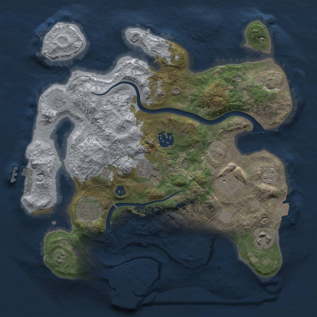 Rust Map: Procedural Map, Size: 3000, Seed: 1425655394, 12 Monuments