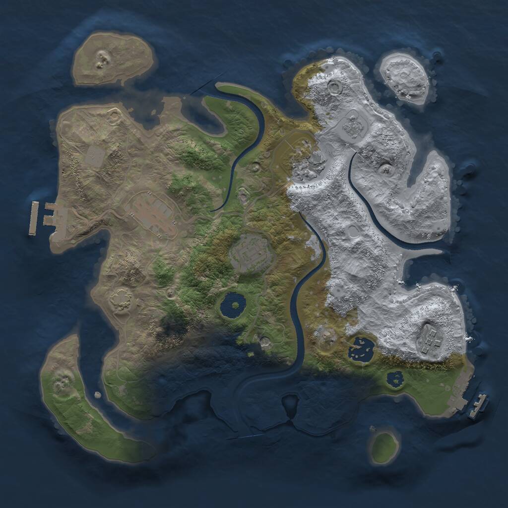 Rust Map: Procedural Map, Size: 3000, Seed: 27212, 11 Monuments