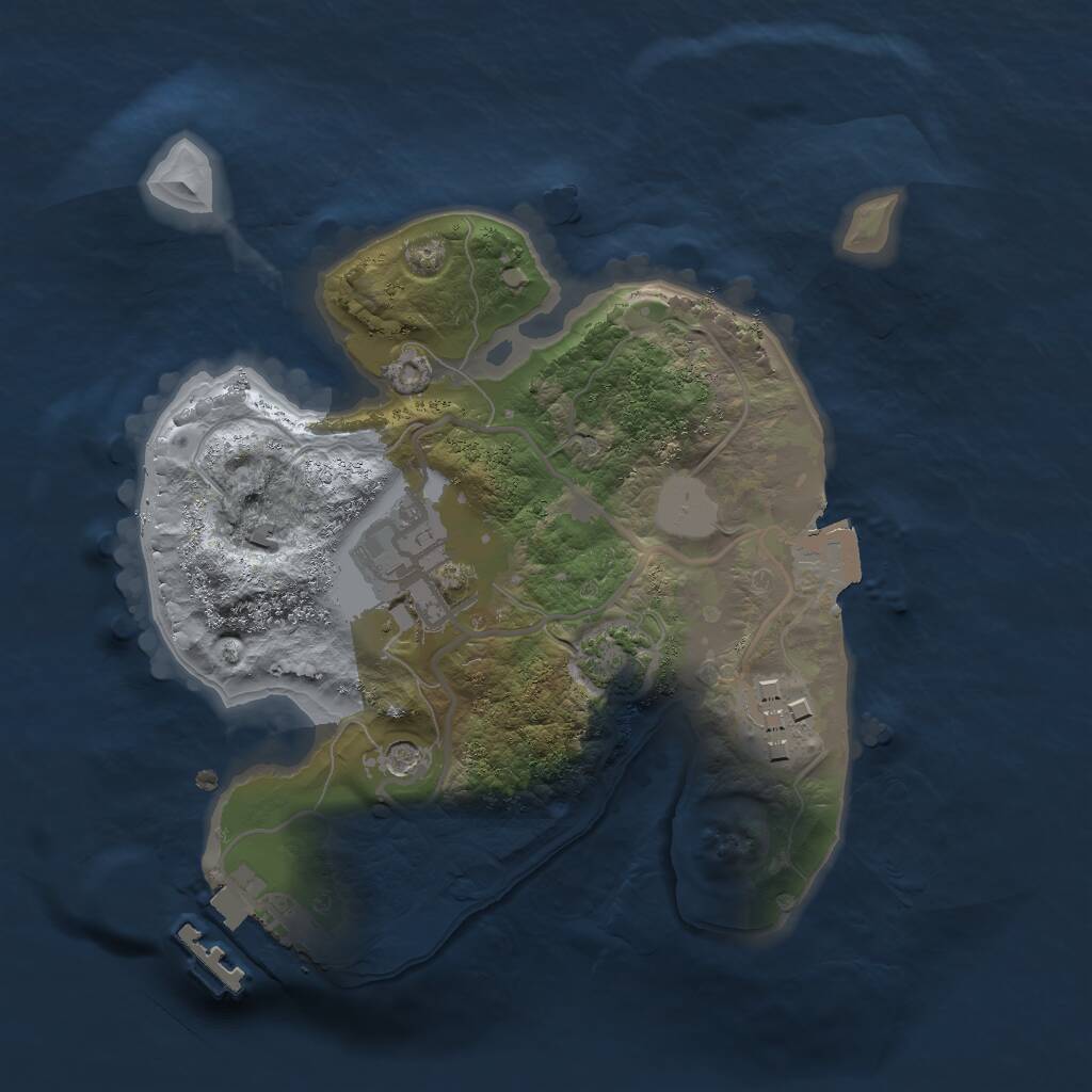 Rust Map: Procedural Map, Size: 2000, Seed: 1191822984, 6 Monuments