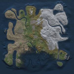 Thumbnail Rust Map: Procedural Map, Size: 3500, Seed: 20445, 13 Monuments
