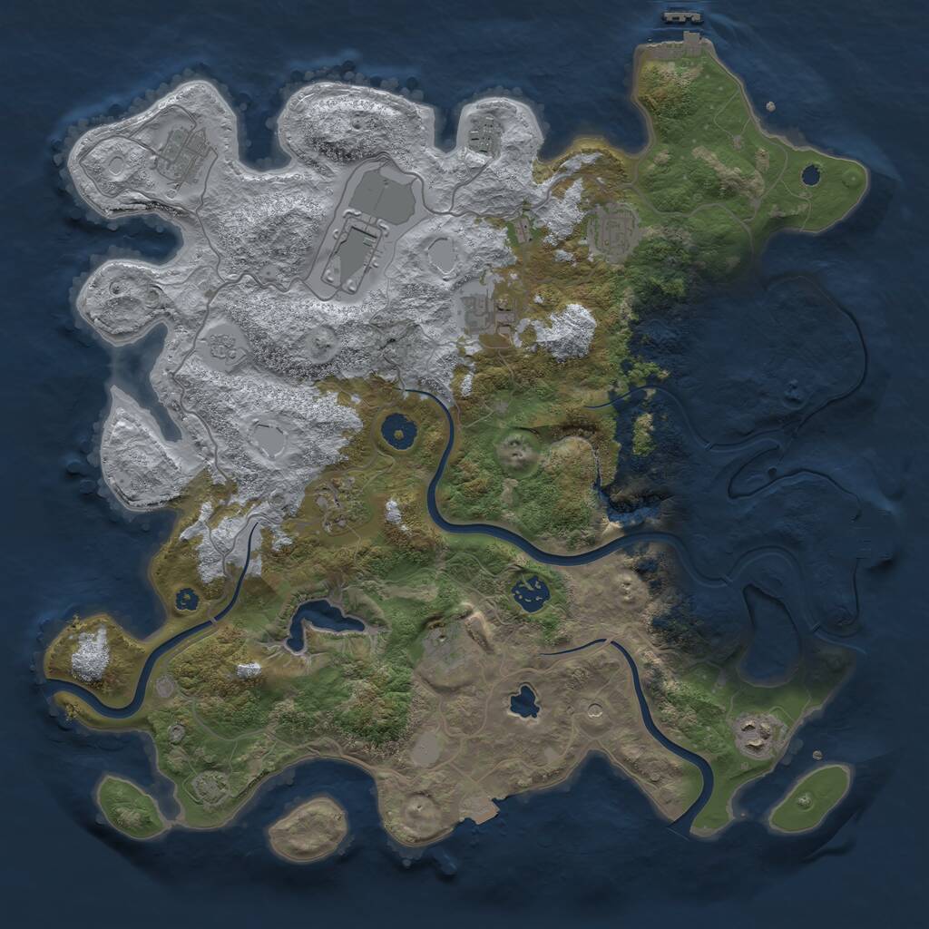 Rust Map: Procedural Map, Size: 4000, Seed: 488542813, 15 Monuments