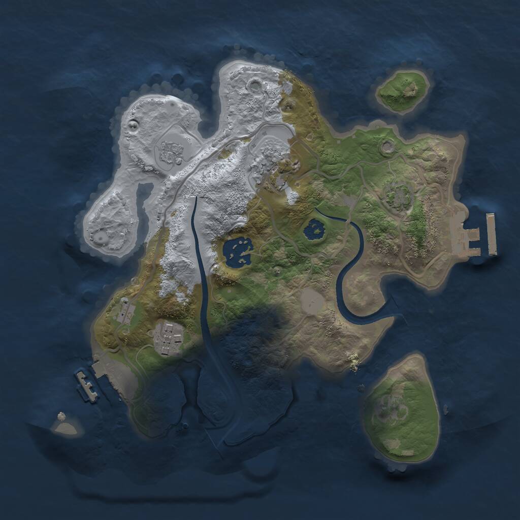Rust Map: Procedural Map, Size: 2500, Seed: 85427, 8 Monuments