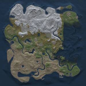Thumbnail Rust Map: Procedural Map, Size: 4500, Seed: 1799662409, 17 Monuments