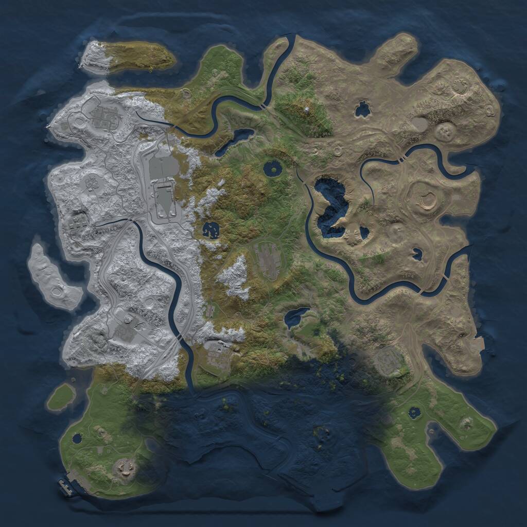 Rust Map: Procedural Map, Size: 4500, Seed: 218754632, 16 Monuments