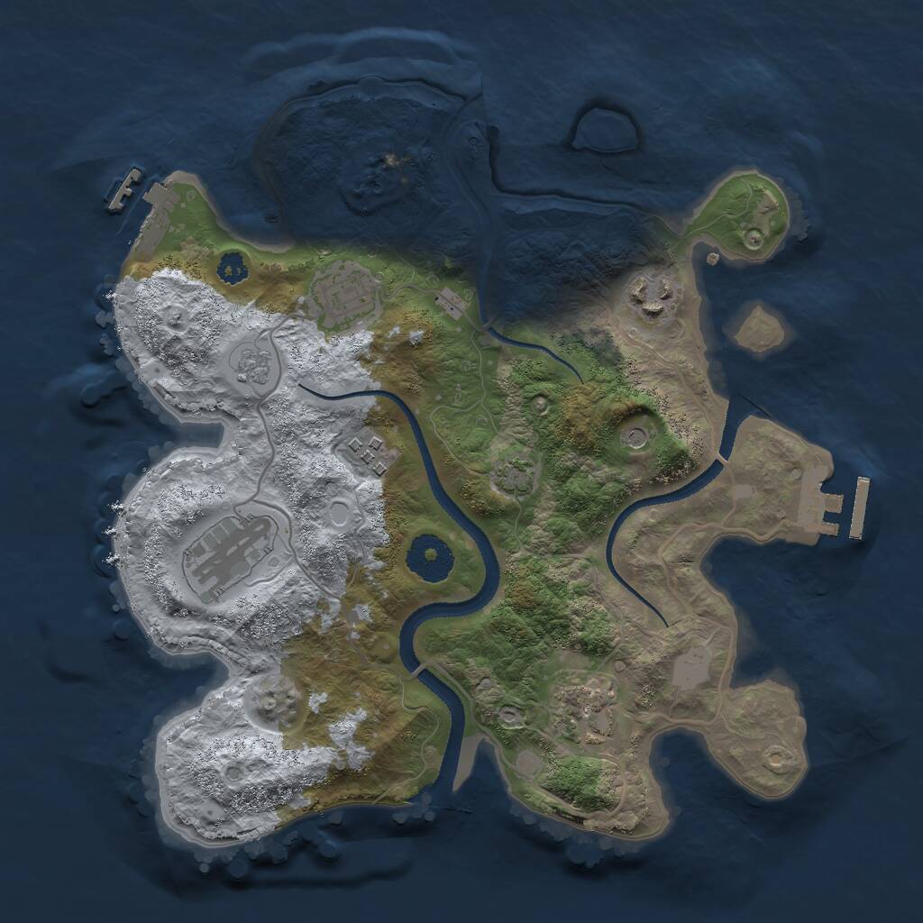 Rust Map: Procedural Map, Size: 3000, Seed: 463158, 11 Monuments