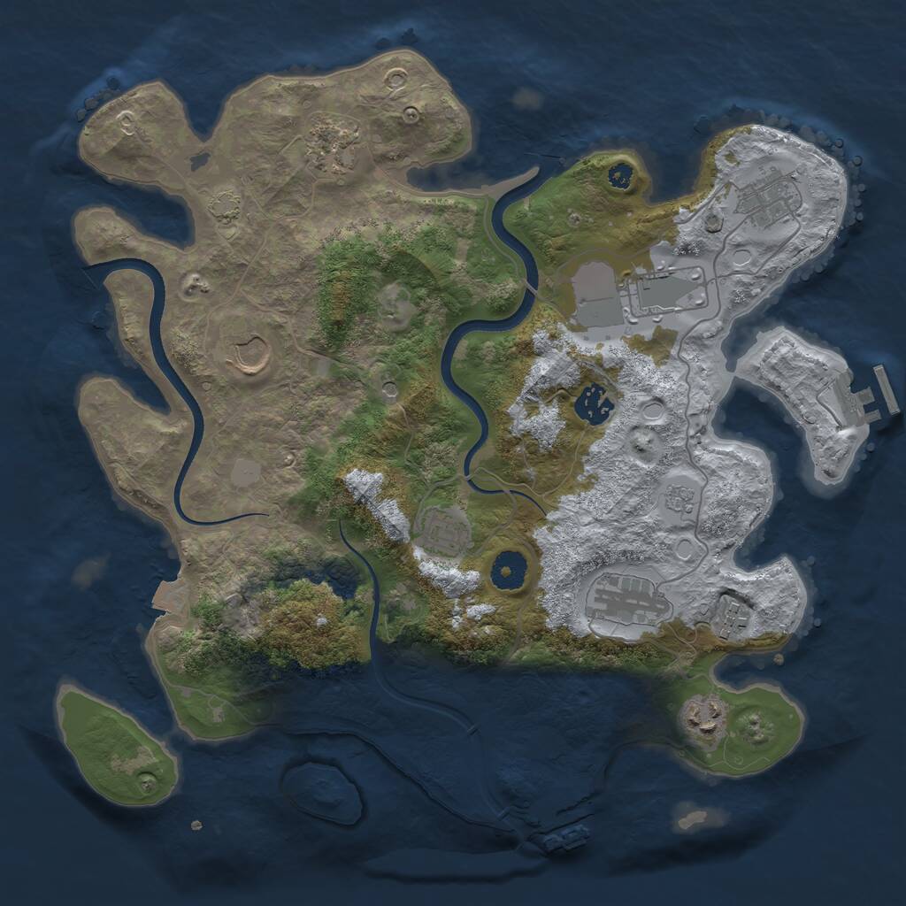 Rust Map: Procedural Map, Size: 3600, Seed: 950622971, 15 Monuments