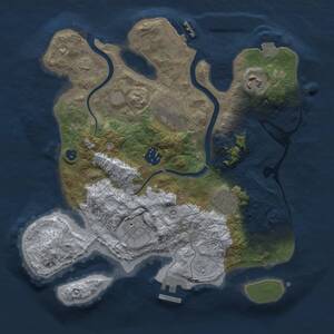 Thumbnail Rust Map: Procedural Map, Size: 3000, Seed: 27824, 12 Monuments