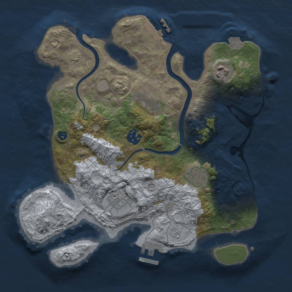 Rust Map: Procedural Map, Size: 3000, Seed: 27824, 12 Monuments