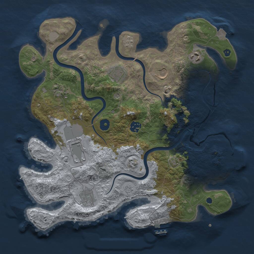 Rust Map: Procedural Map, Size: 3500, Seed: 109869, 14 Monuments