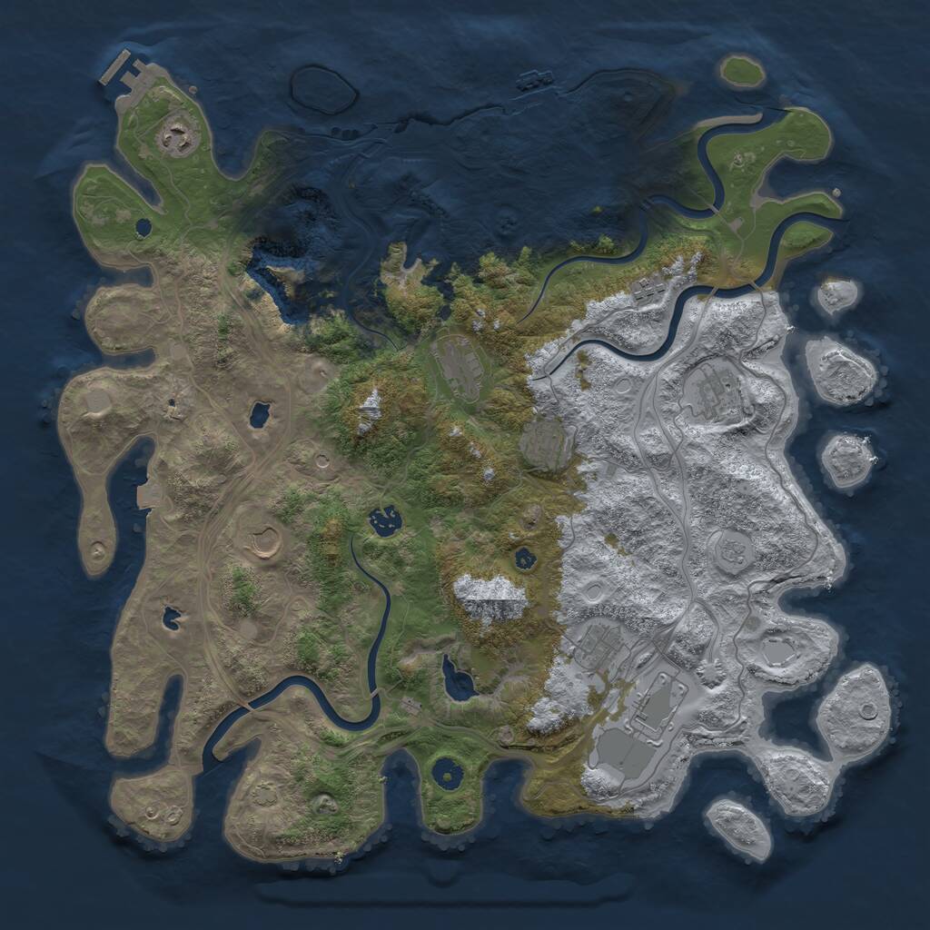Rust Map: Procedural Map, Size: 4500, Seed: 21633758, 15 Monuments