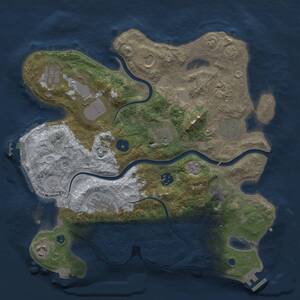 Thumbnail Rust Map: Procedural Map, Size: 3500, Seed: 1071321865, 17 Monuments