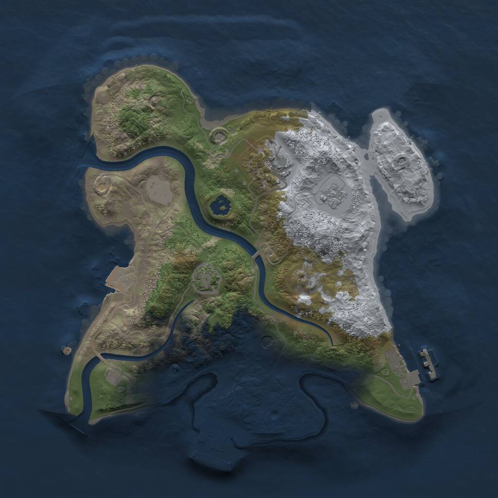 Rust Map: Procedural Map, Size: 2500, Seed: 1636421350, 7 Monuments