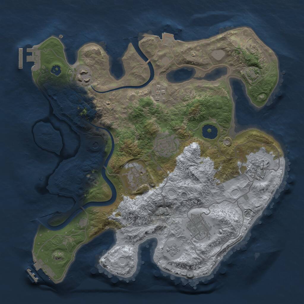 Rust Map: Procedural Map, Size: 3000, Seed: 560678536, 12 Monuments
