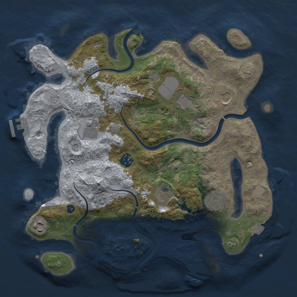 Rust Map: Procedural Map, Size: 3500, Seed: 1815818467, 14 Monuments
