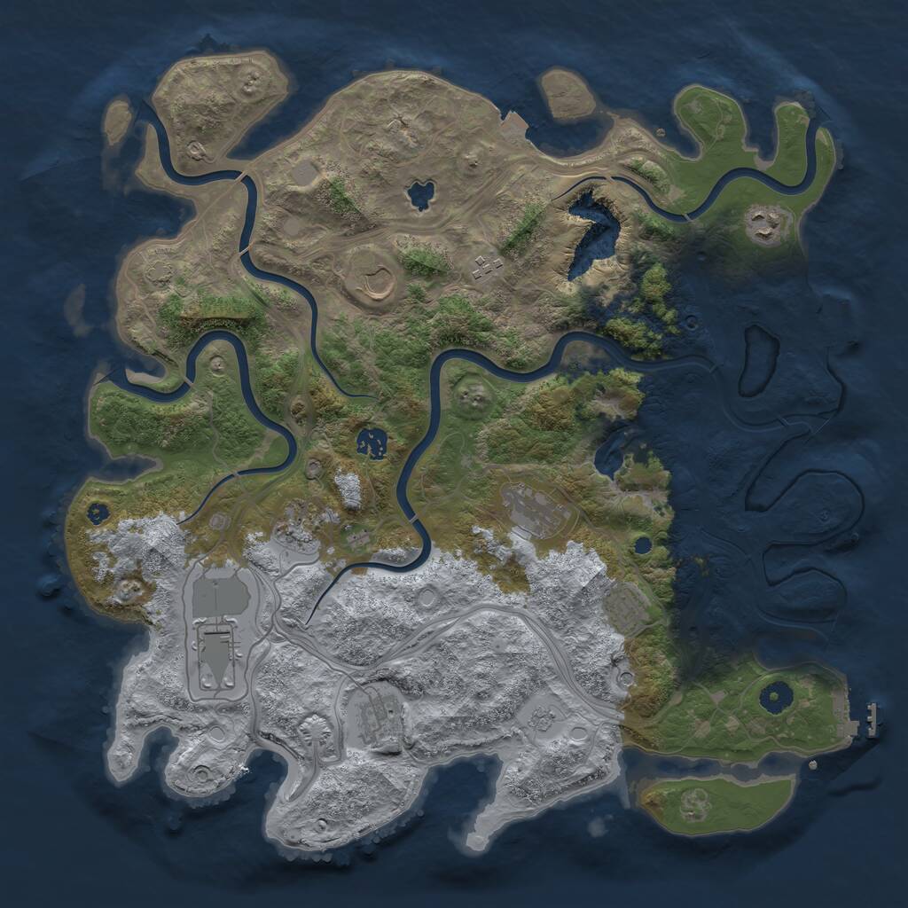 Rust Map: Procedural Map, Size: 4250, Seed: 594051, 15 Monuments