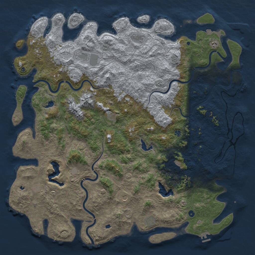 Rust Map: Procedural Map, Size: 6000, Seed: 15444558, 17 Monuments