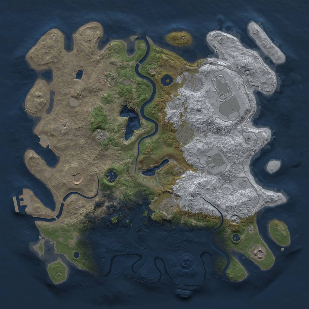 Rust Map: Procedural Map, Size: 4000, Seed: 40000709, 16 Monuments