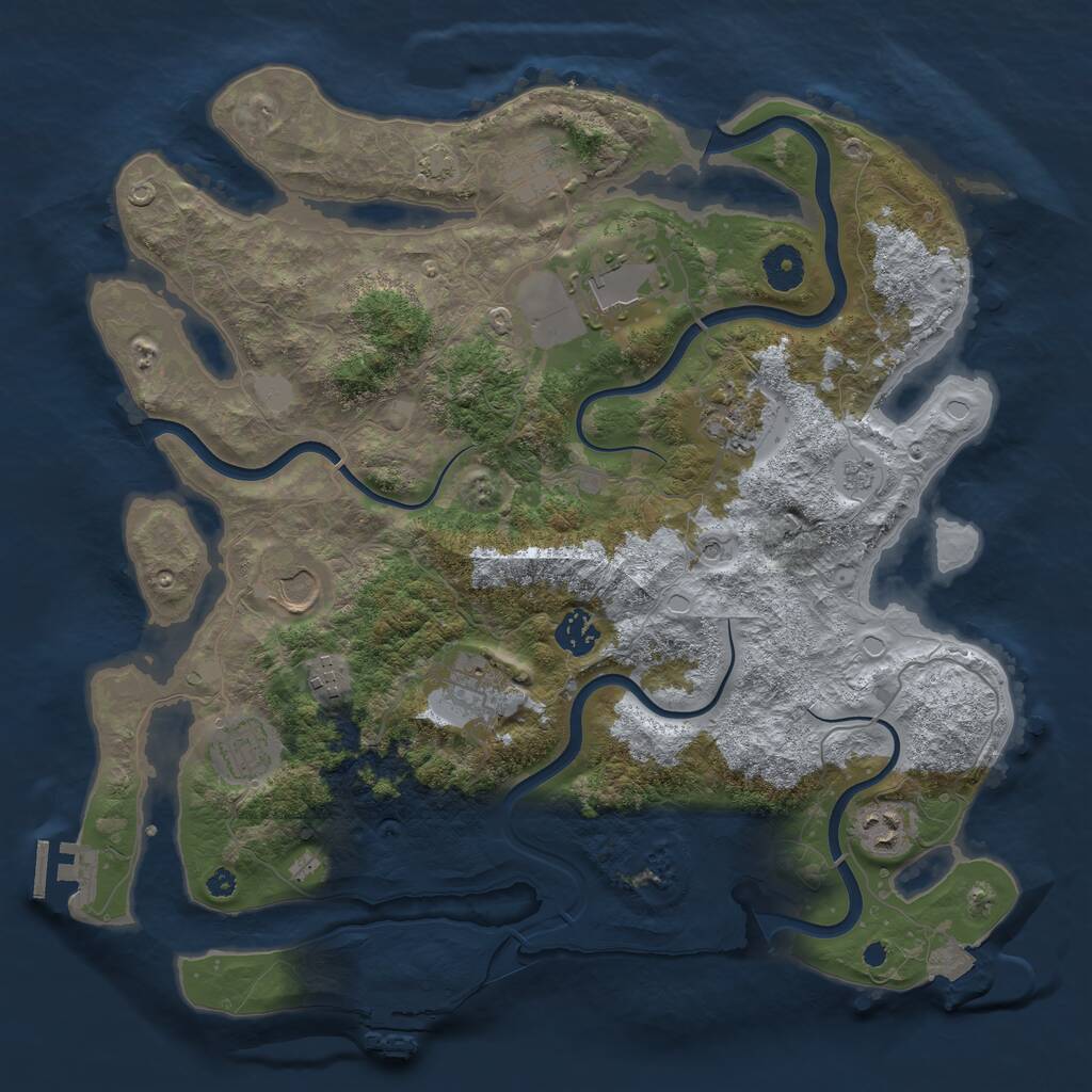 Rust Map: Procedural Map, Size: 3800, Seed: 8123, 15 Monuments