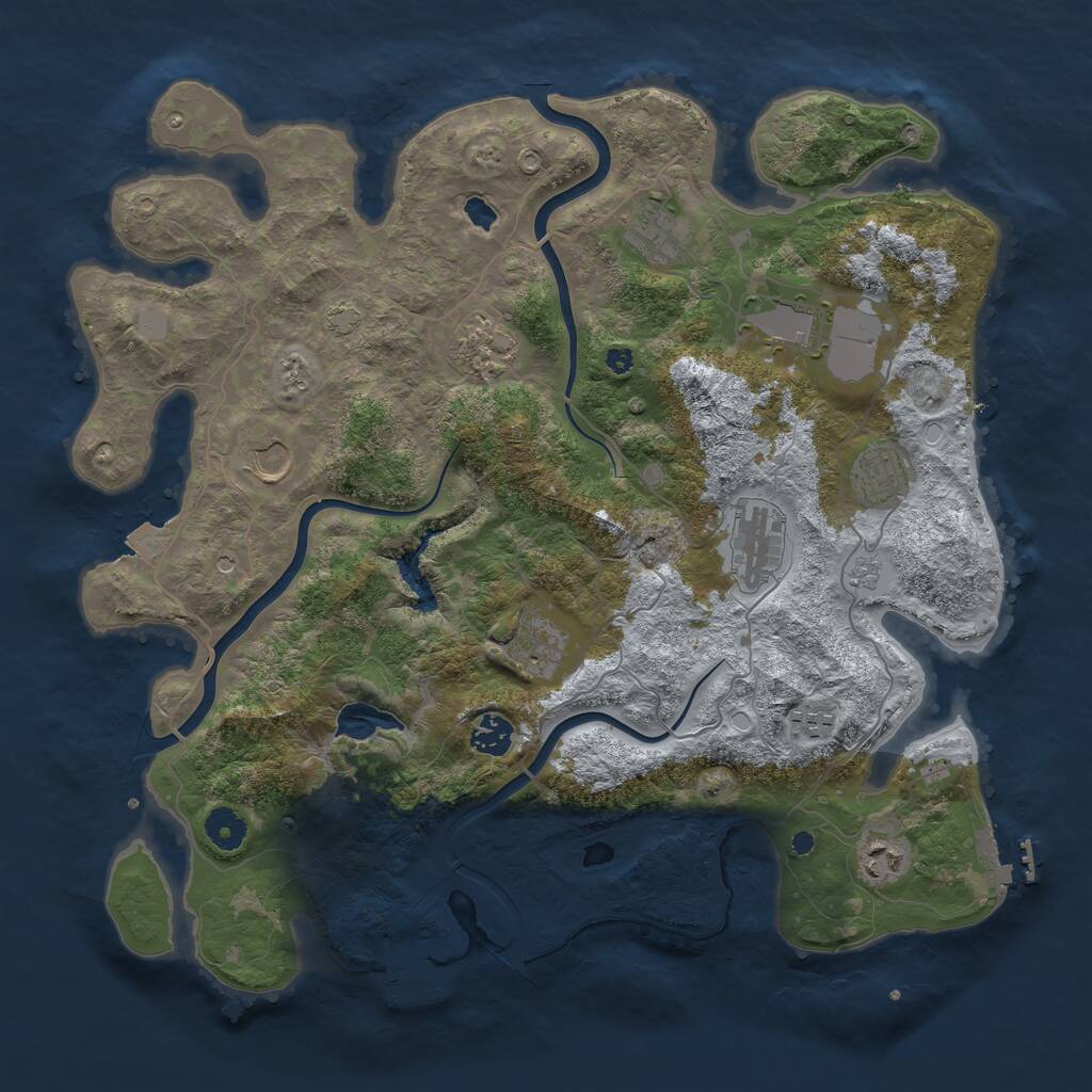 Rust Map: Procedural Map, Size: 4000, Seed: 2140415, 16 Monuments