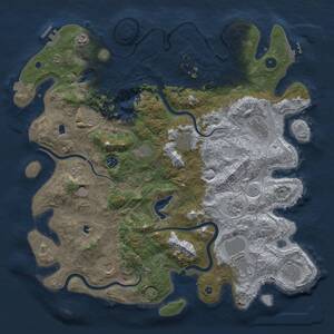 Thumbnail Rust Map: Procedural Map, Size: 4500, Seed: 1947785073, 17 Monuments