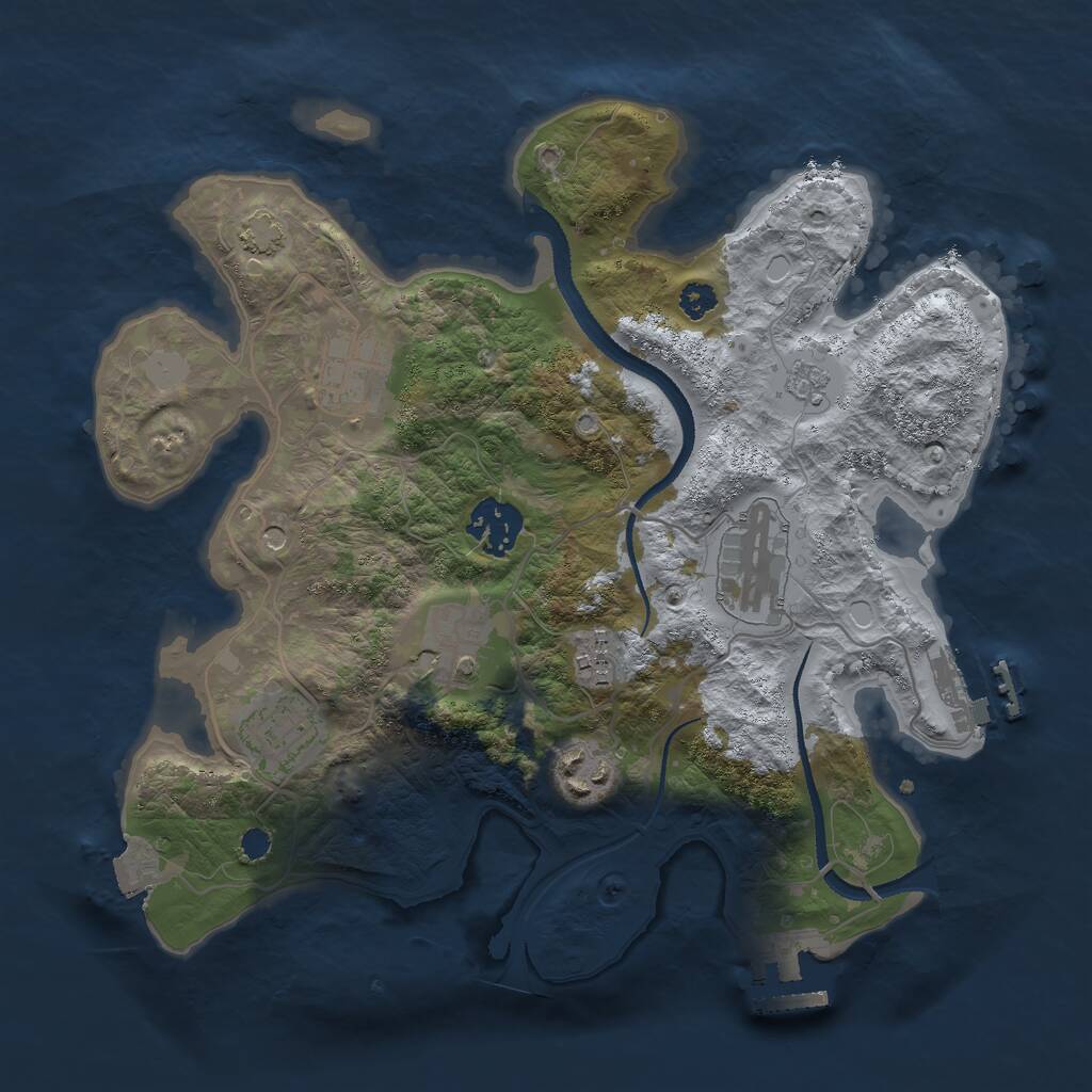 Rust Map: Procedural Map, Size: 3000, Seed: 747233489, 13 Monuments